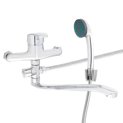 Смеситель для ванны СоюзКран с душем плоский излив 30см кер картридж 40мм SK09-I101 хром цинк - фото в Миди Лтд Изображение товара Смеситель для ванны СоюзКран с душем плоский излив 30см кер картридж 40мм SK09-I101 хром цинк в Миди Лтд