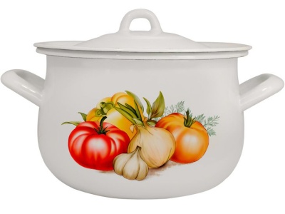 Изображение товара Кастрюля эмаль белая 2,6л Овощное ассорти Р-50110Б/4Бл (4шт/уп) Х в Миди Лтд