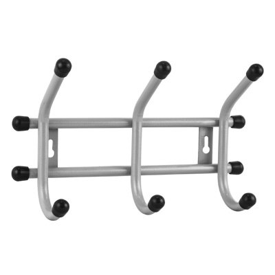 Изображение товара Вешалка настенная Уют 3 серый металлик 3 крючка (10шт/уп) в Миди Лтд