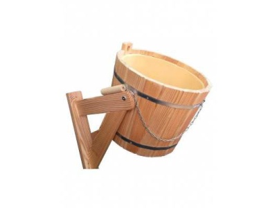 Изображение товара Обливное ведро ольха 10л с пластиковой вставкой с переливом в Миди Лтд
