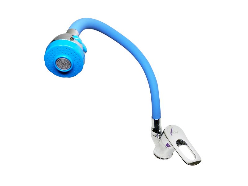 Смеситель для кухни высокий силиконовый излив аэратор два режима гайка синий ХХХ - фото в Миди Лтд Изображение товара Смеситель для кухни высокий силиконовый излив аэратор два режима гайка синий ХХХ в Миди Лтд