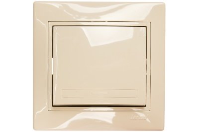 Выключатель 1-кл крем LEZARD Мира со вставкой - фото в Миди Лтд Изображение товара Выключатель 1-кл крем LEZARD Мира со вставкой в Миди Лтд