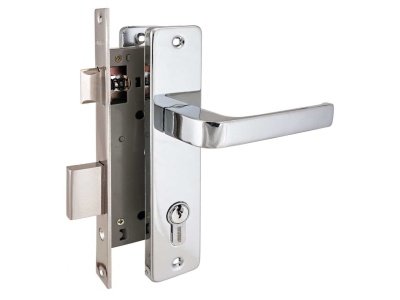 Замок врезной 126/1 CP хром с ручкой Аллюр (12шт/уп) - фото в Миди Лтд Изображение товара Замок врезной 126/1 CP хром с ручкой Аллюр (12шт/уп) в Миди Лтд