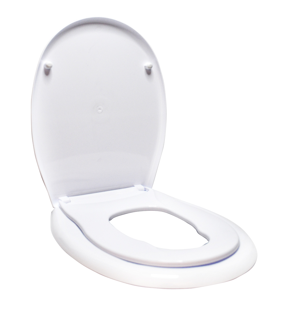 Изображение товара Сиденье для унитаза жесткое с детской накладкой  "Океан LUX" белое (1/10уп) в Миди Лтд