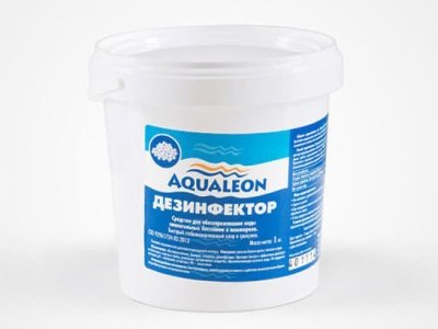 Средство дезинфицирующее АКВАЛЕОН быстрый стабилизированный хлор гранулы 1кг (6шт/уп) - фото в Миди Лтд Изображение товара Средство дезинфицирующее АКВАЛЕОН быстрый стабилизированный хлор гранулы 1кг (6шт/уп) в Миди Лтд