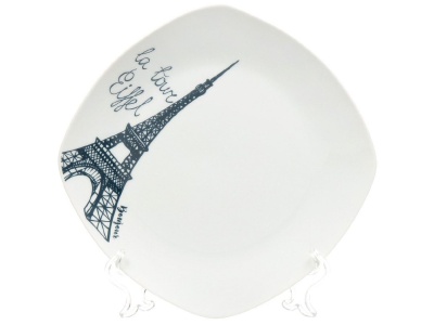 Изображение товара Тарелка обеденная керамика квадратная 24см Daniks Париж (12шт/уп) Х в Миди Лтд