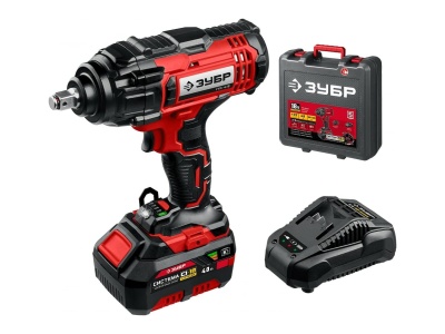 Гайковерт ударный ЗУБР 18В 1 АКБ (кейс) ГУЛ-410-41 - фото в Миди Лтд Изображение товара Гайковерт ударный ЗУБР 18В 1 АКБ (кейс) ГУЛ-410-41 в Миди Лтд