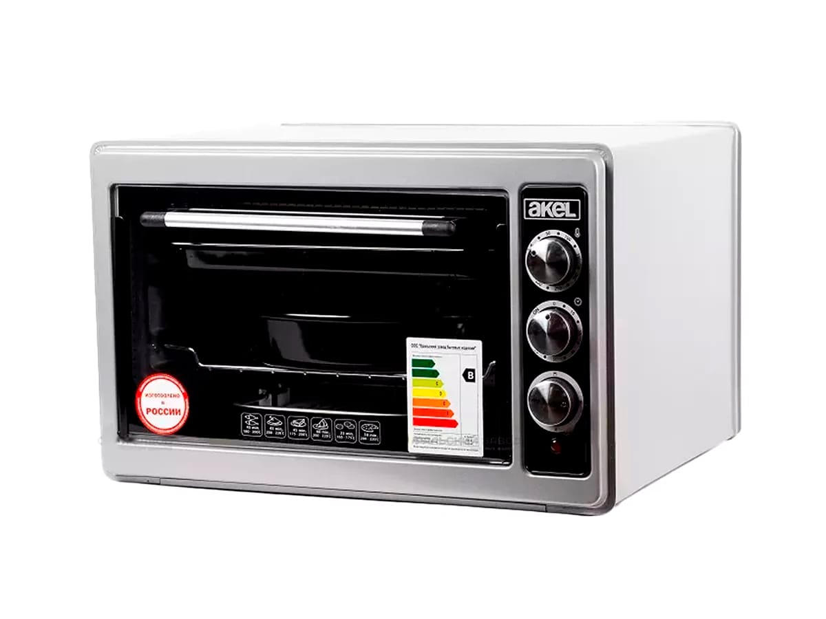 Духовка электрическая AKEL AF-730 36л 2 противня таймер терморегулятор белая УЗБИ  - фото в Миди Лтд Изображение товара Духовка электрическая AKEL AF-730 36л 2 противня таймер терморегулятор белая УЗБИ  в Миди Лтд