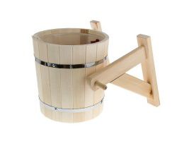 Изображение товара Обливное ведро ольха 20л с пластиковой вставкой с переливом в Миди Лтд