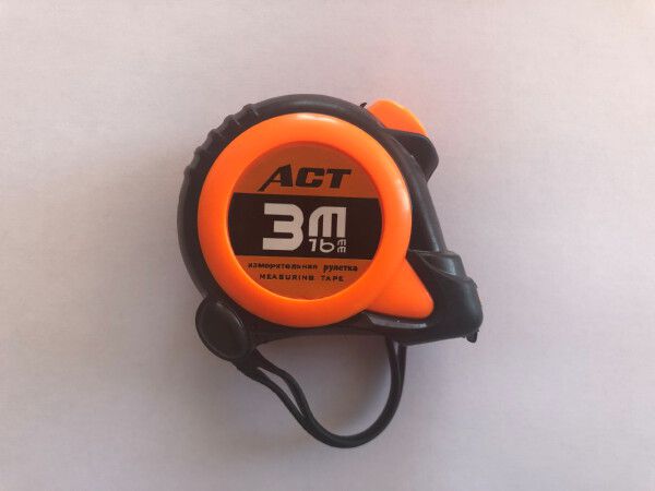 Рулетка  3м*16мм ACT прорезиненая противоударная - фото в Миди Лтд Изображение товара Рулетка  3м*16мм ACT прорезиненая противоударная в Миди Лтд