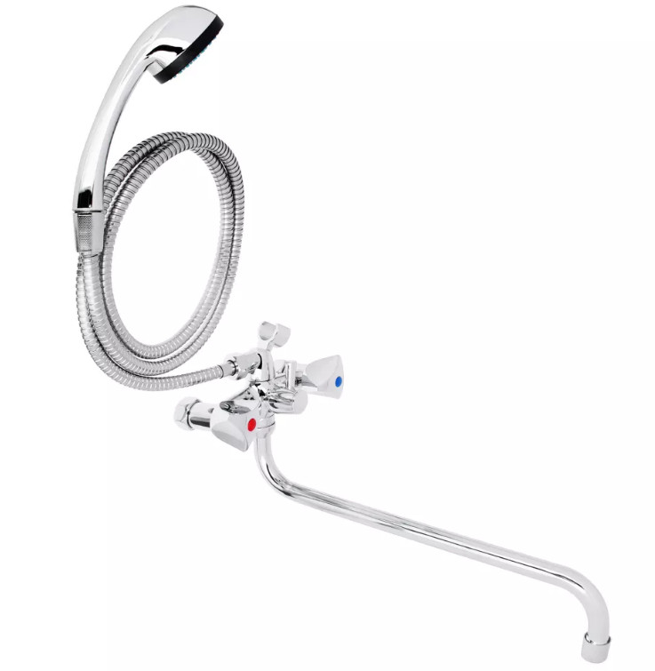 Смеситель для ванны СоюзКран с душем груглый излив 40мм кран-буксы 1/2 хром цинк - фото в Миди Лтд Изображение товара Смеситель для ванны СоюзКран с душем груглый излив 40мм кран-буксы 1/2 хром цинк в Миди Лтд