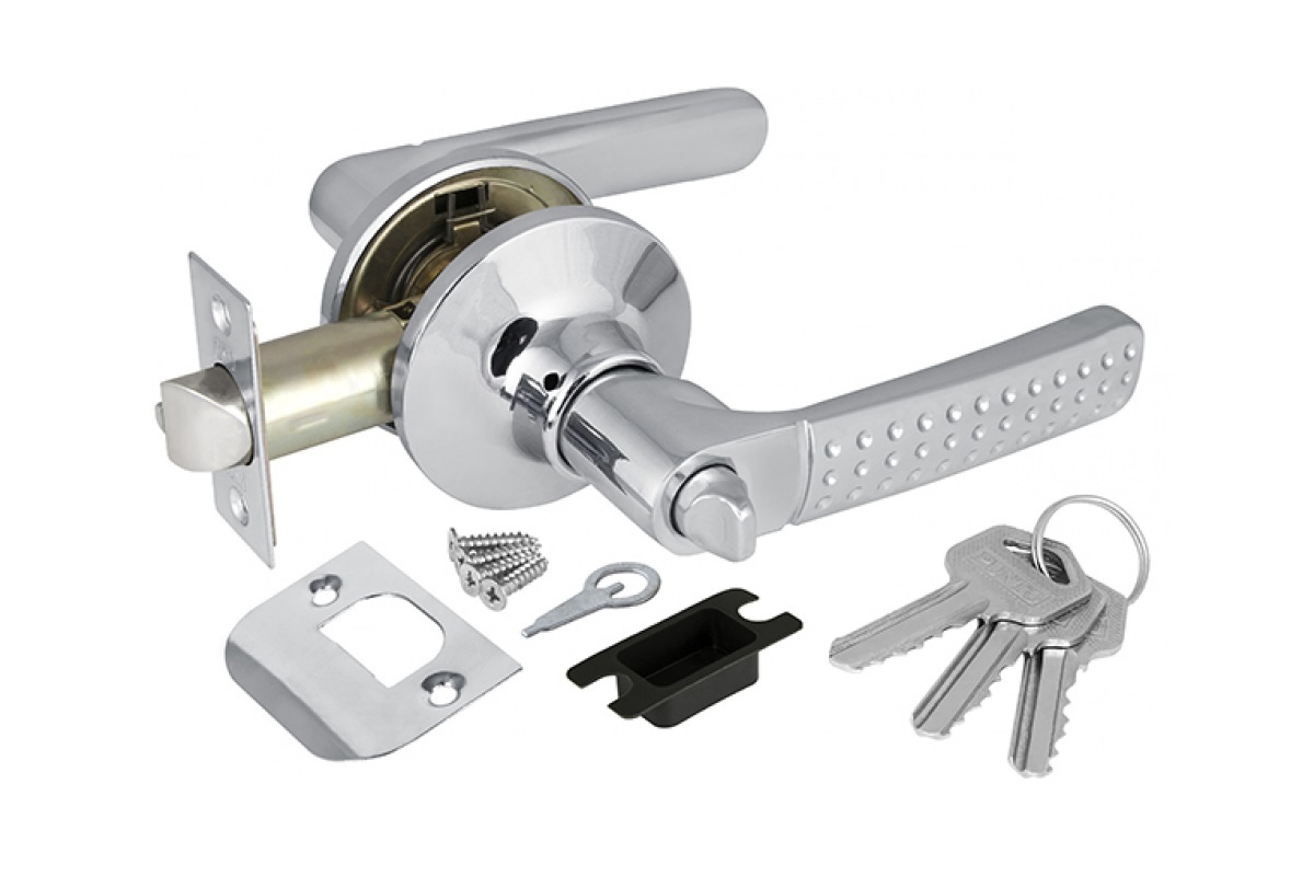 Замок ручка Хром с ключом,фиксатором 6026 СР-Е - фото в Миди Лтд Изображение товара Замок ручка Хром с ключом,фиксатором 6026 СР-Е в Миди Лтд