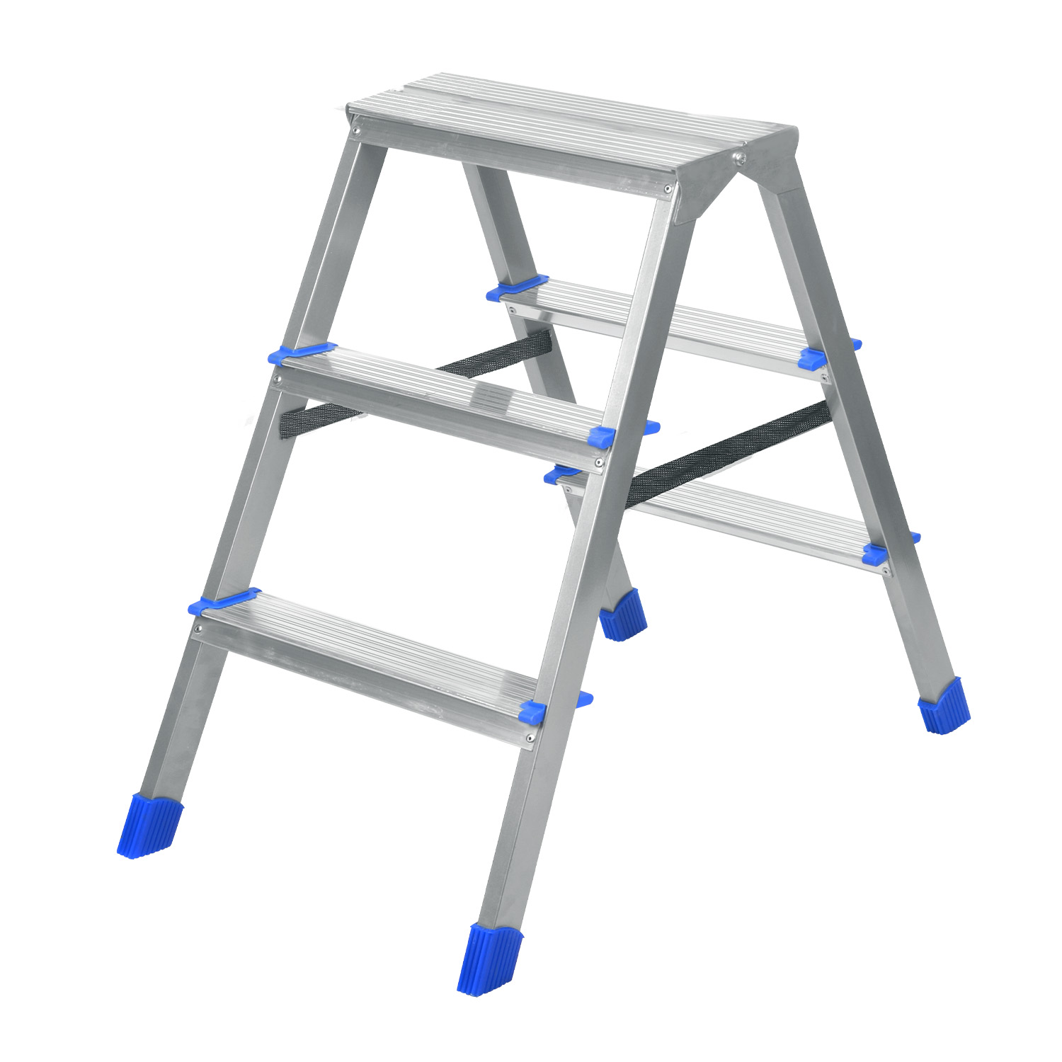 Лестница-стремянка NIKA двухсторонняя 3-х ступенчатая высота до верхней площ 68 см 3,8кг - фото в Миди Лтд Изображение товара Лестница-стремянка NIKA двухсторонняя 3-х ступенчатая высота до верхней площ 68 см 3,8кг в Миди Лтд