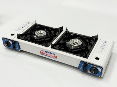 Изображение товара Газовая плита СЛЕДОПЫТ MaximuM 2,0х2,5кВт 626х280х115мм двойная с переходником в Миди Лтд