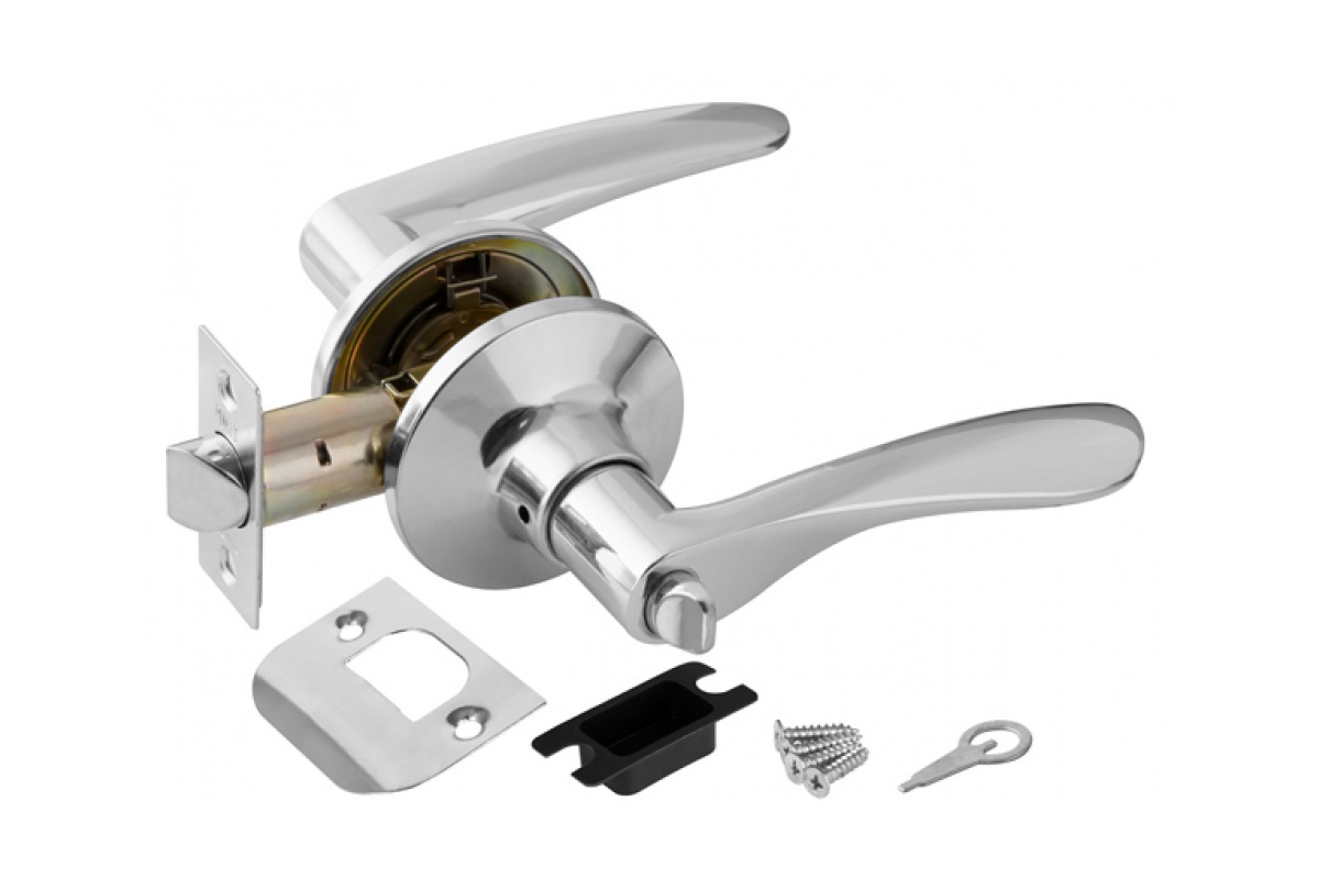 Замок ручка Хром с фиксатором 6020 CP-B - фото в Миди Лтд Изображение товара Замок ручка Хром с фиксатором 6020 CP-B в Миди Лтд