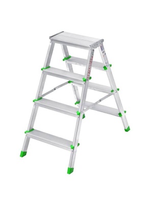 Двусторонняя алюминиевая стремянка 4х4 высота до верхней площ 84см вес 3,4кг - фото в Миди Лтд Изображение товара Двусторонняя алюминиевая стремянка 4х4 высота до верхней площ 84см вес 3,4кг в Миди Лтд