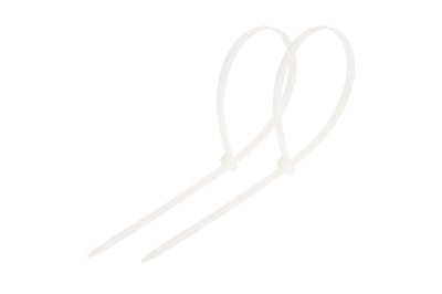 Хомуты нейлоновые белые 100х2,5мм (100 шт/уп) - фото в Миди Лтд Изображение товара Хомуты нейлоновые белые 100х2,5мм (100 шт/уп) в Миди Лтд