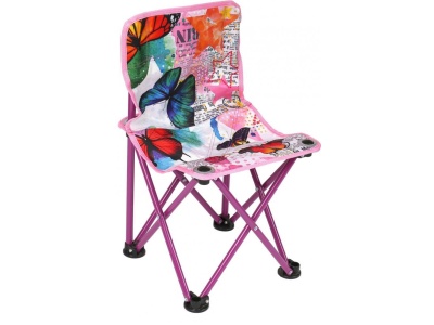 Стул складной походный детский Премиум детский NIKA 290x290x550 с бабочками Х - фото в Миди Лтд Изображение товара Стул складной походный детский Премиум детский NIKA 290x290x550 с бабочками Х в Миди Лтд