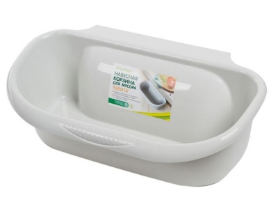 Изображение товара Корзина для мусора навесная Левита светло-серая в Миди Лтд