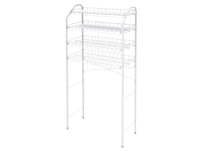 Стеллаж в ванную комнату 4-х ярусный 660х280х1500мм белый - фото в Миди Лтд Изображение товара Стеллаж в ванную комнату 4-х ярусный 660х280х1500мм белый в Миди Лтд