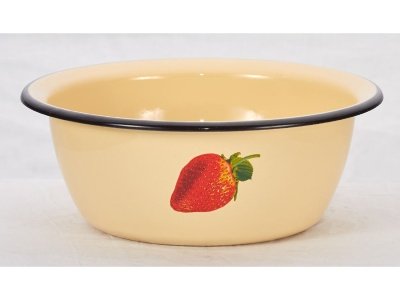 Изображение товара Миска эмаль кремовая 1,5л Сочная клубника С-0308/4Км (10шт/уп) в Миди Лтд