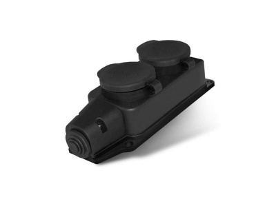 Колодка 2 гнезда каучук однофазная с заглушками с/з 16А 250В IP44 - фото в Миди Лтд Изображение товара Колодка 2 гнезда каучук однофазная с заглушками с/з 16А 250В IP44 в Миди Лтд