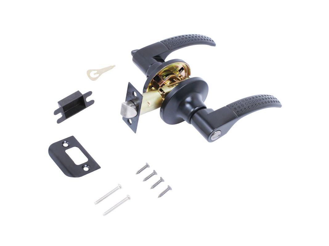 Замок ручка Черная с фиксатором 8510 ВК BL (20шт/уп) - фото в Миди Лтд Изображение товара Замок ручка Черная с фиксатором 8510 ВК BL (20шт/уп) в Миди Лтд