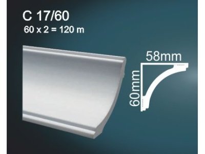 Изображение товара Экструдированный плинтус 60*58*2м  С17/60 (уп-48шт) в Миди Лтд