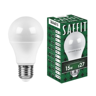 Изображение товара Лампа светодиодная LED SAFFIT груша SBА6015 15W Е27 А60 2700K в Миди Лтд