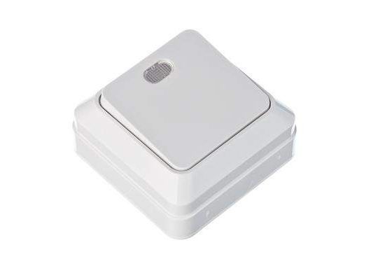 Изображение товара Выключатель 1кл. с подсветкой белый, накладной   ХХ в Миди Лтд