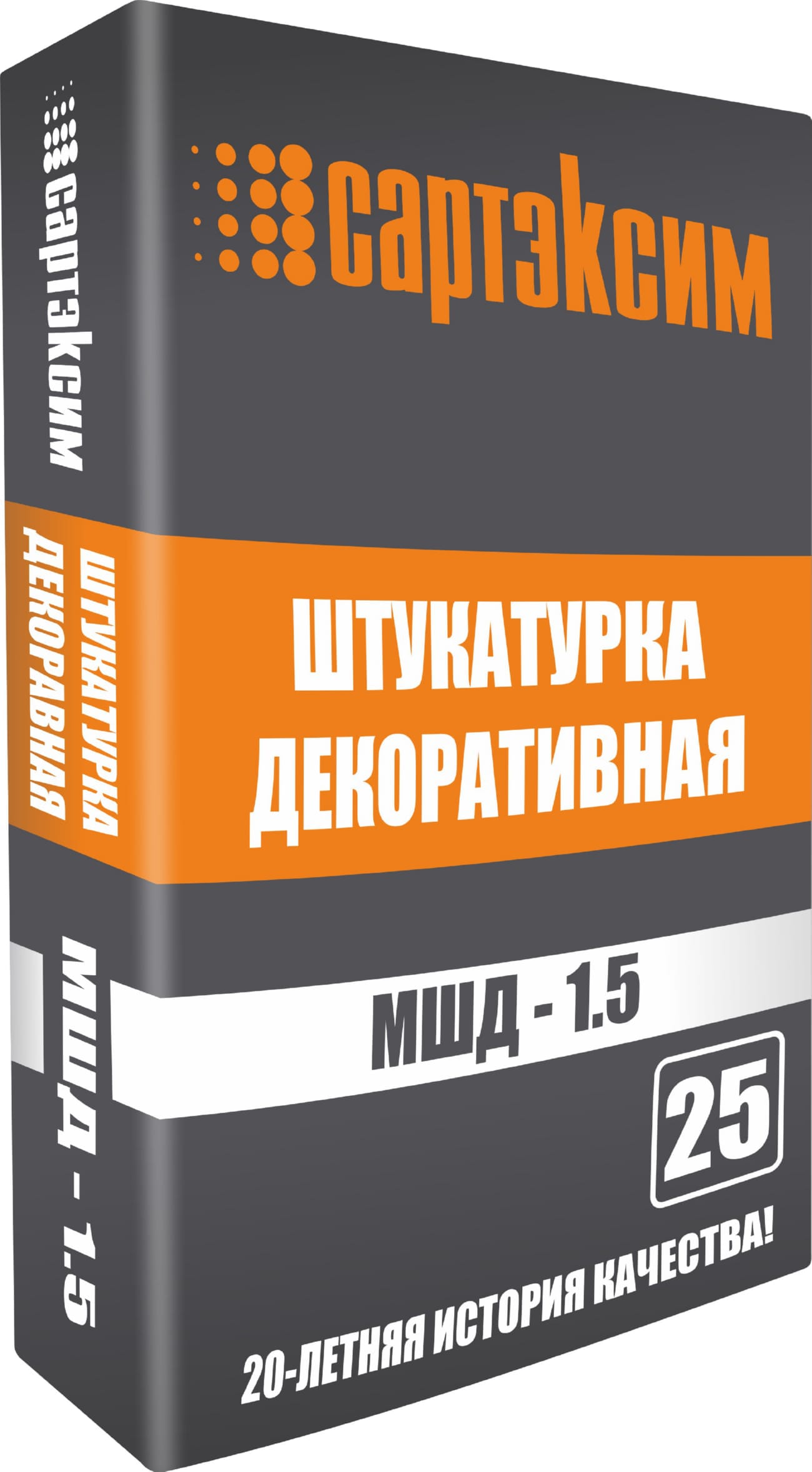 Изображение товара Штукатурка декоративная САРТЭКСИМ Короед серый МШД 1,5мм 25кг (48шт/пал) Х в Миди Лтд