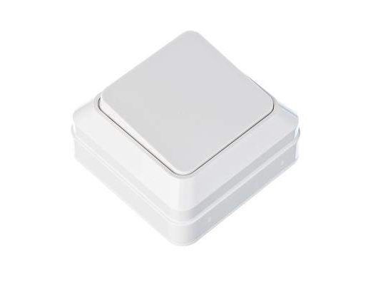 Изображение товара Выключатель одноклавишный белый, накладной  ХХ в Миди Лтд