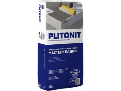 Клей для блоков PLITONIT Мастер Кладки 25кг (48шт/пал) - фото в Миди Лтд Изображение товара Клей для блоков PLITONIT Мастер Кладки 25кг (48шт/пал) в Миди Лтд