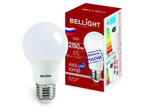 Изображение товара Лампа светодиодная BELLIGHT LED А65 25W 220V Е27 4000К 2150Лм в Миди Лтд