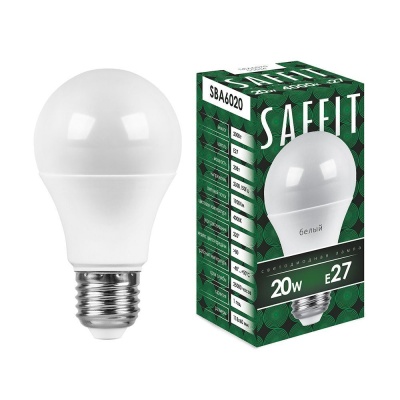 Изображение товара Лампа светодиодная LED SAFFIT груша SBА6020 20W Е27 А60 4000K в Миди Лтд