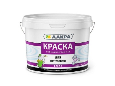 Изображение товара Краска для потолков ЛАКРА белая 6,5кг (4шт/уп; 72шт/пал) в Миди Лтд