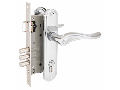 Изображение товара Замок врезной 102/3 CP хром с ручкой Аллюр (12шт/уп) в Миди Лтд