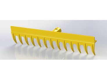 Изображение товара Грабли садовые суперпрочные ПРОФИ 13 зубьев 425*95*75 без черенка желтые  (50шт/уп) в Миди Лтд