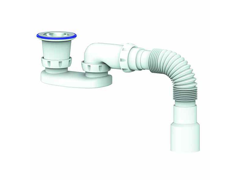 Изображение товара Сифон для душевого поддона Unicorn 1 1/2*40 плоский с гофрой 40*40*50 G22 в Миди Лтд