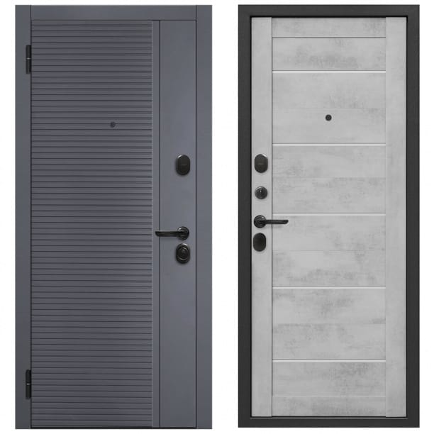 Дверь металлическая 960 левая 7,5см Бостон /Бетон снежный царга (ручка, основной замок, доп. замок) - фото в Миди Лтд Изображение товара Дверь металлическая 960 левая 7,5см Бостон /Бетон снежный царга (ручка, основной замок, доп. замок) в Миди Лтд