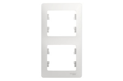 Изображение товара Рамка 2-ая Schneider Glossa вертикальная белая в Миди Лтд