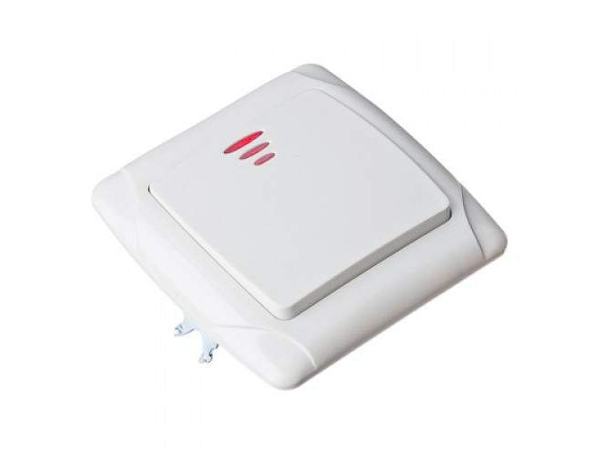 Изображение товара Выключатель одноклавишный с подсветкой  ХХ в Миди Лтд