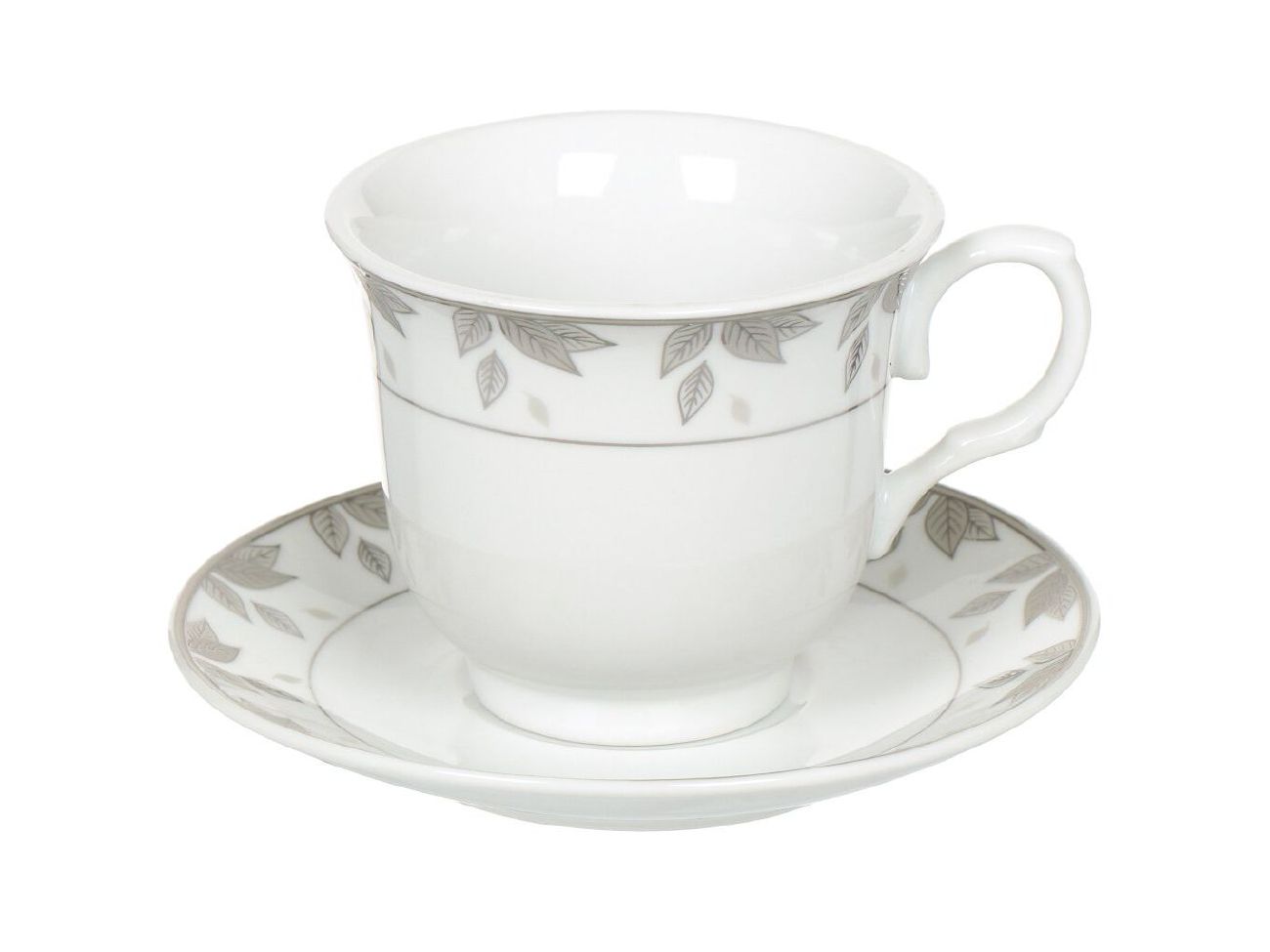Чайный набор керамика 12 предметов 6 перс 230мл Daniks Серебрянные листья (8шт/уп) - фото в Миди Лтд Изображение товара Чайный набор керамика 12 предметов 6 перс 230мл Daniks Серебрянные листья (8шт/уп) в Миди Лтд