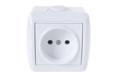 Розетка 1 местная LEZARD Ната белая б/з керамика - фото в Миди Лтд Изображение товара Розетка 1 местная LEZARD Ната белая б/з керамика в Миди Лтд