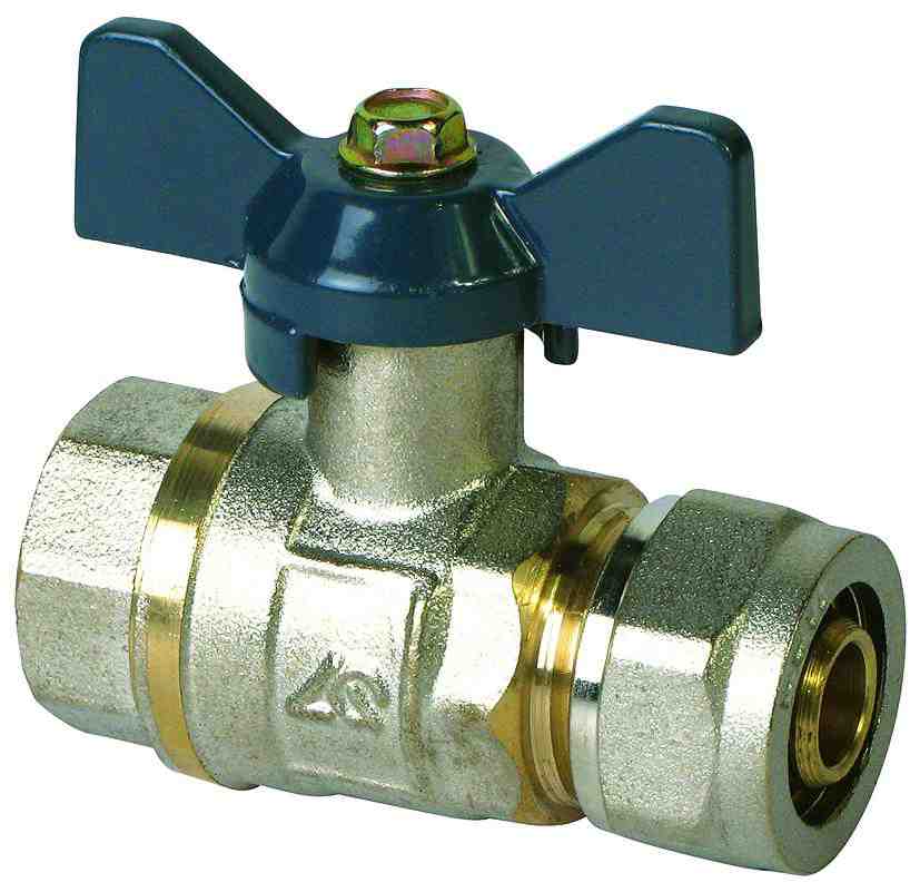 Изображение товара Кран шаровой для м/п 1/2*16 г/ц бабочка (10шт/уп) в Миди Лтд