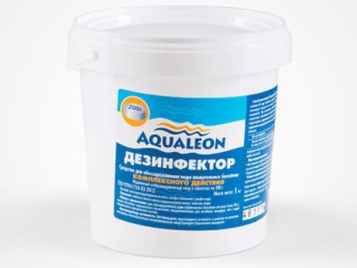 Средство дезинфицирующее 3 в 1 АКВАЛЕОН медленный стабилизированный хлор комплексного  DK1T/0026 - фото в Миди Лтд Изображение товара Средство дезинфицирующее 3 в 1 АКВАЛЕОН медленный стабилизированный хлор комплексного  DK1T/0026 в Миди Лтд