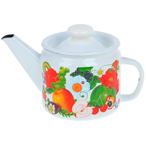 Изображение товара Чайник эмаль белая 1,0л Фруктовый микс С-2707П2/4Рч (8шт/уп) в Миди Лтд