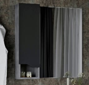 Зеркало-шкаф "Неаполь" 800 графит софт левый Х - фото в Миди Лтд Изображение товара Зеркало-шкаф "Неаполь" 800 графит софт левый Х в Миди Лтд