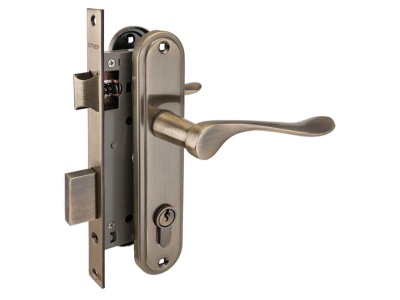 Замок врезной 127/1 AB старая бронза с ручкой Аллюр (12шт/уп) - фото в Миди Лтд Изображение товара Замок врезной 127/1 AB старая бронза с ручкой Аллюр (12шт/уп) в Миди Лтд