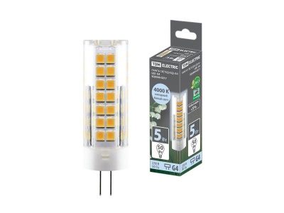 Изображение товара Лампа светодиодная G4 3W 230V 4000К SMD 16*55мм  TDM в Миди Лтд